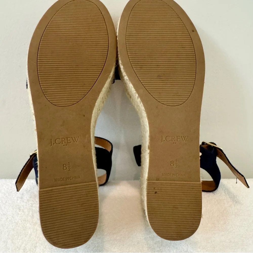 Women's‎ J. Crew Navy Suede Platform Espadrilles Size 8.5